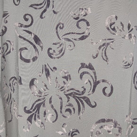 Chico's Touch of Cool Flocked Long Sleeve Layering Tee Pima Cotton Modal 12 - Picture 3 of 6